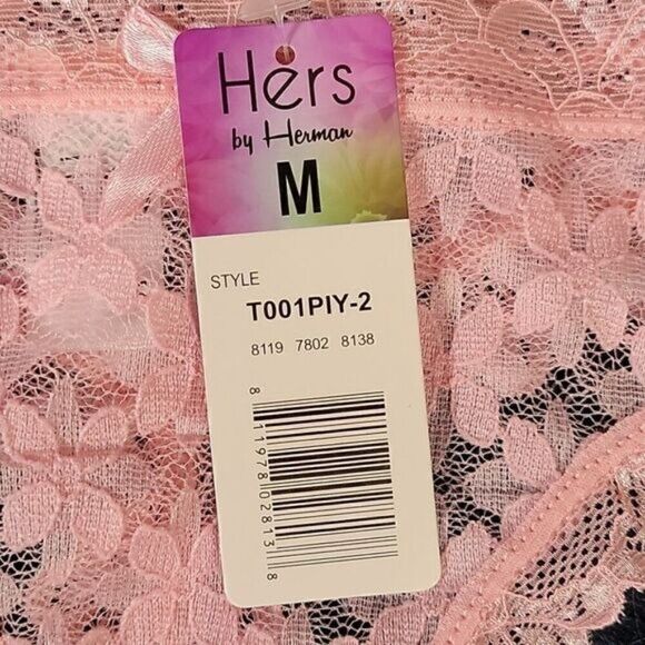 Hers by Herman Seductive Lace Thong Set Sz M - Picture 7 of 10